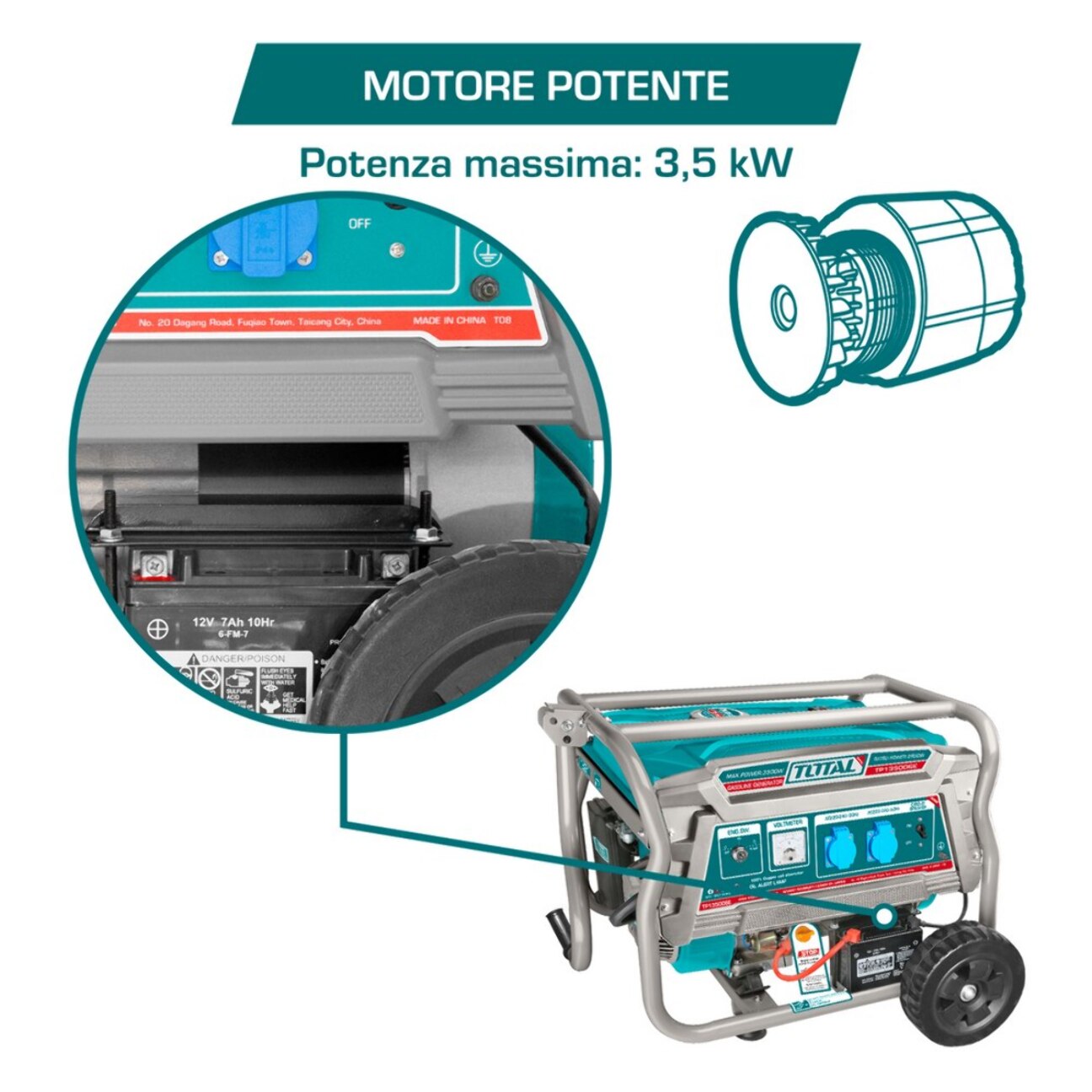 Generatore di Corrente Carrellato - 3,5 Kw