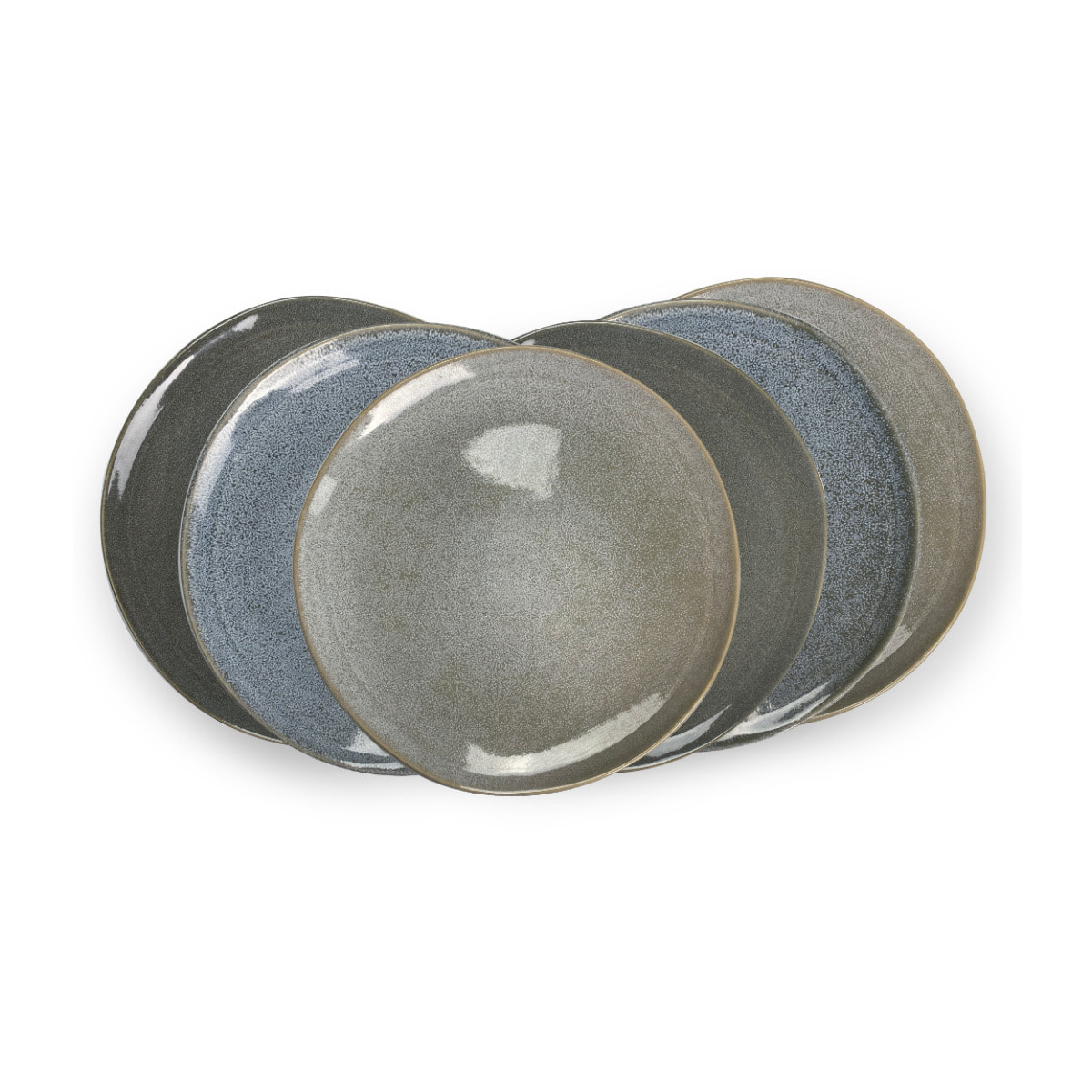 Lot de 6 grandes assiettes, ZAO