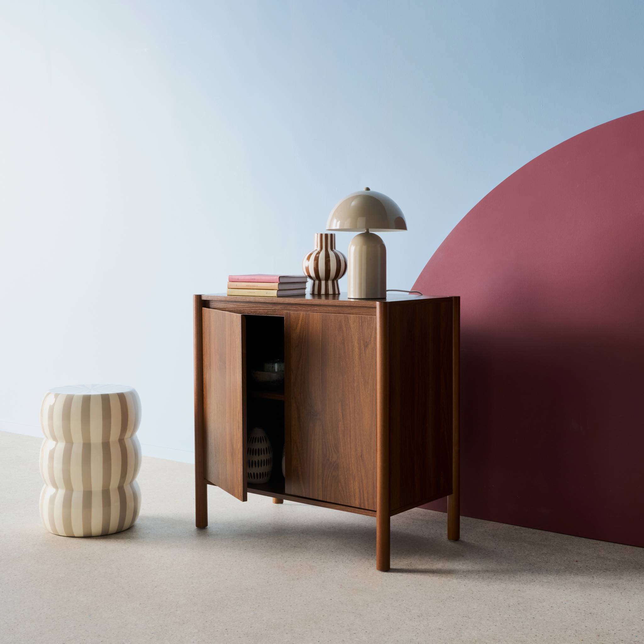 Buffet décor bois 2 portes 80cm HARMONY