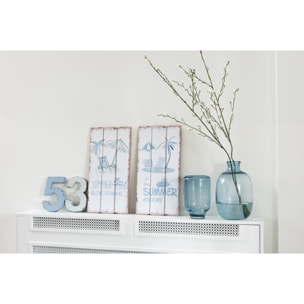 J-Line vase Nora Sur Pied Rond - verre - bleu clair - small - Ø 18 cm