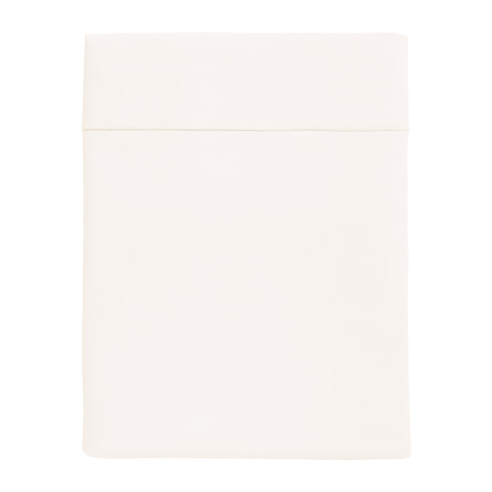 Drap plat uni en coton lavé, Made in France, SOFT LINE , Blanc