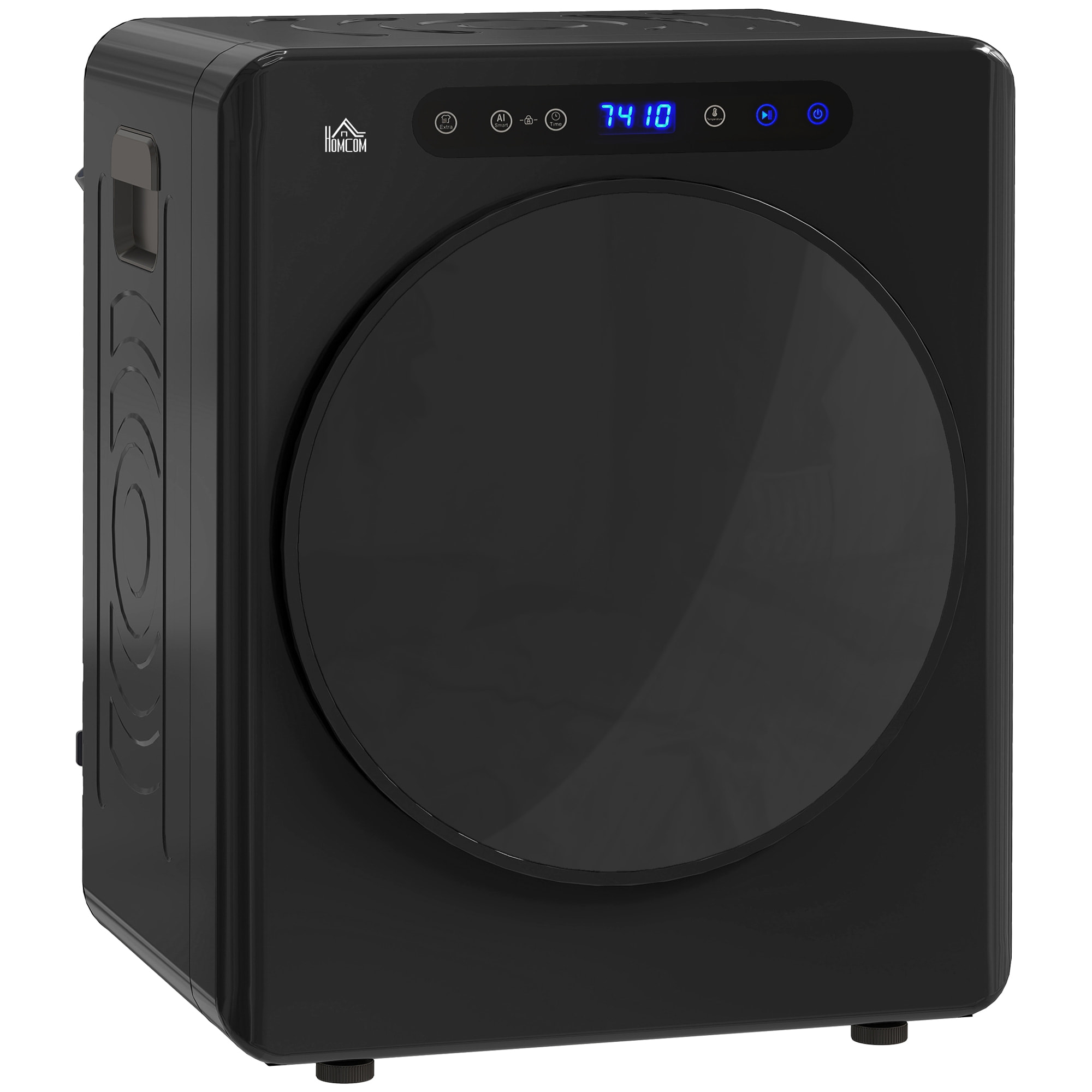 Secadora de Evacuación 5 KG Secadora de Ropa 1000W Función Antiarrugas Función Esterilizar Temporizador Pantalla LED Táctil Tambor Inox Negro