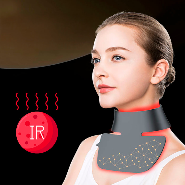 Máscara para el cuello de tratamiento de luz LED con 4 colores y luz infrarroja.
