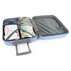 Juego De Maletas Pc Itaca Base Azul Azul Arcoiris