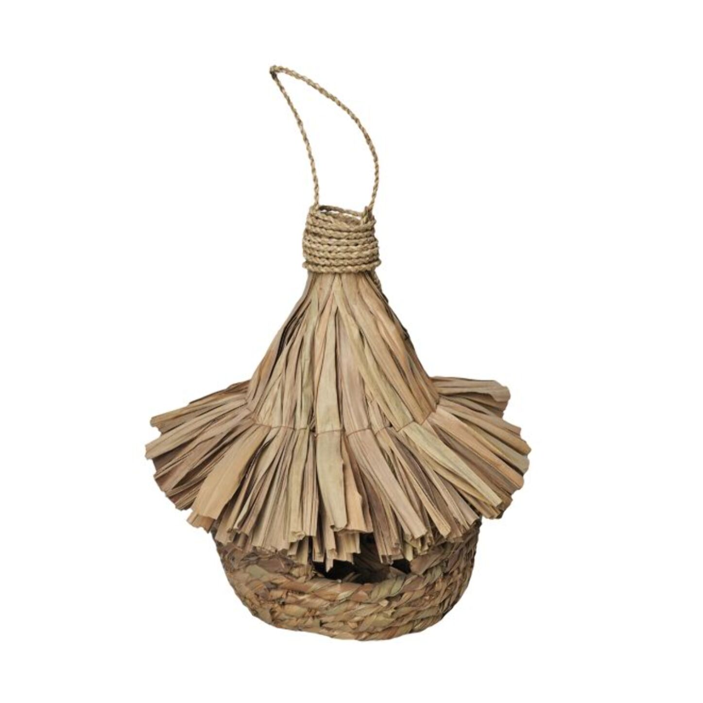 Grand nichoir pour oiseaux D. 43 cm en feuilles de pandan - NID