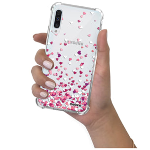 Coque Samsung Galaxy A50 anti-choc souple angles renforcés transparente Confettis De Coeur Evetane.