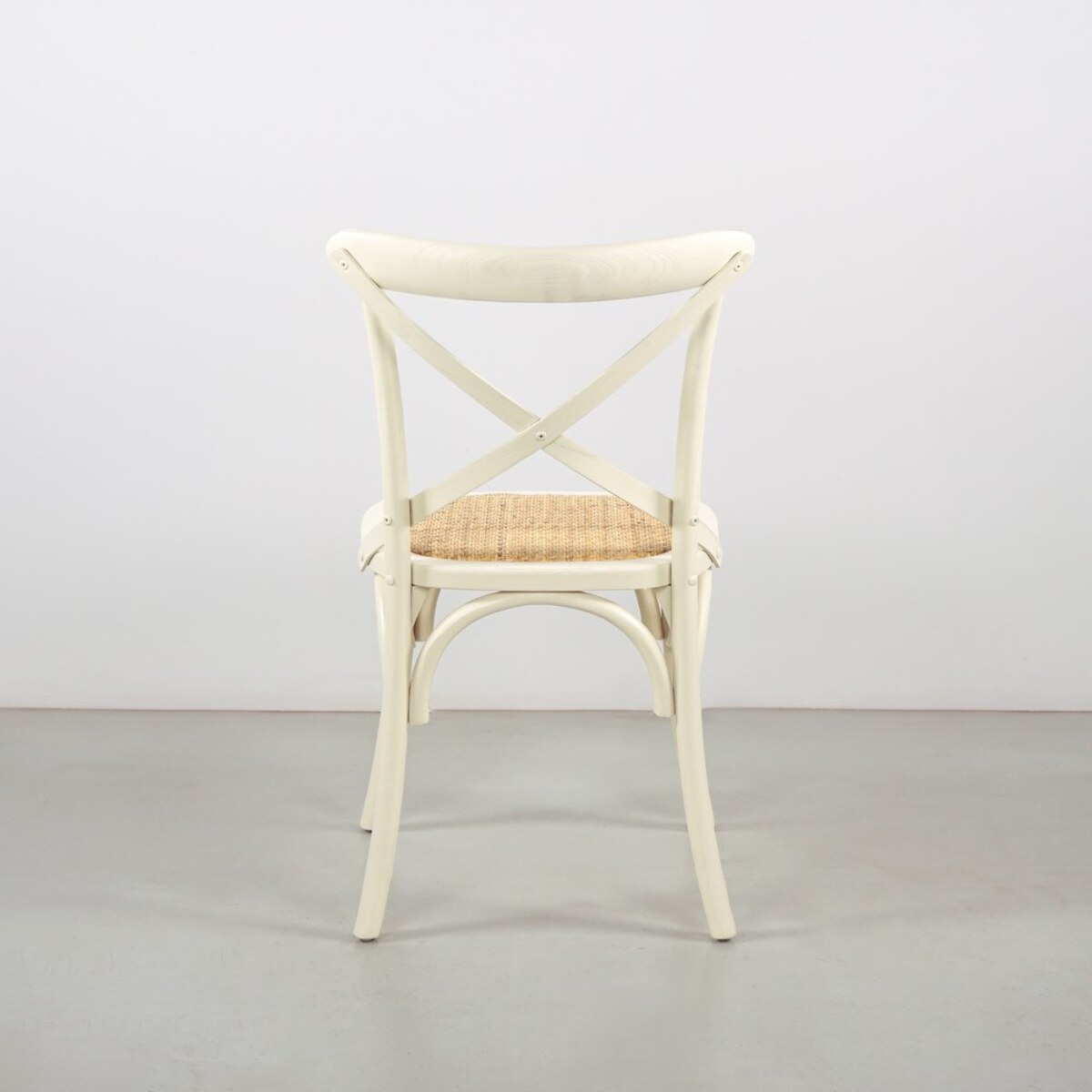 Sedie sala da pranzo in legno e rattan stile shabby avorio - Cross