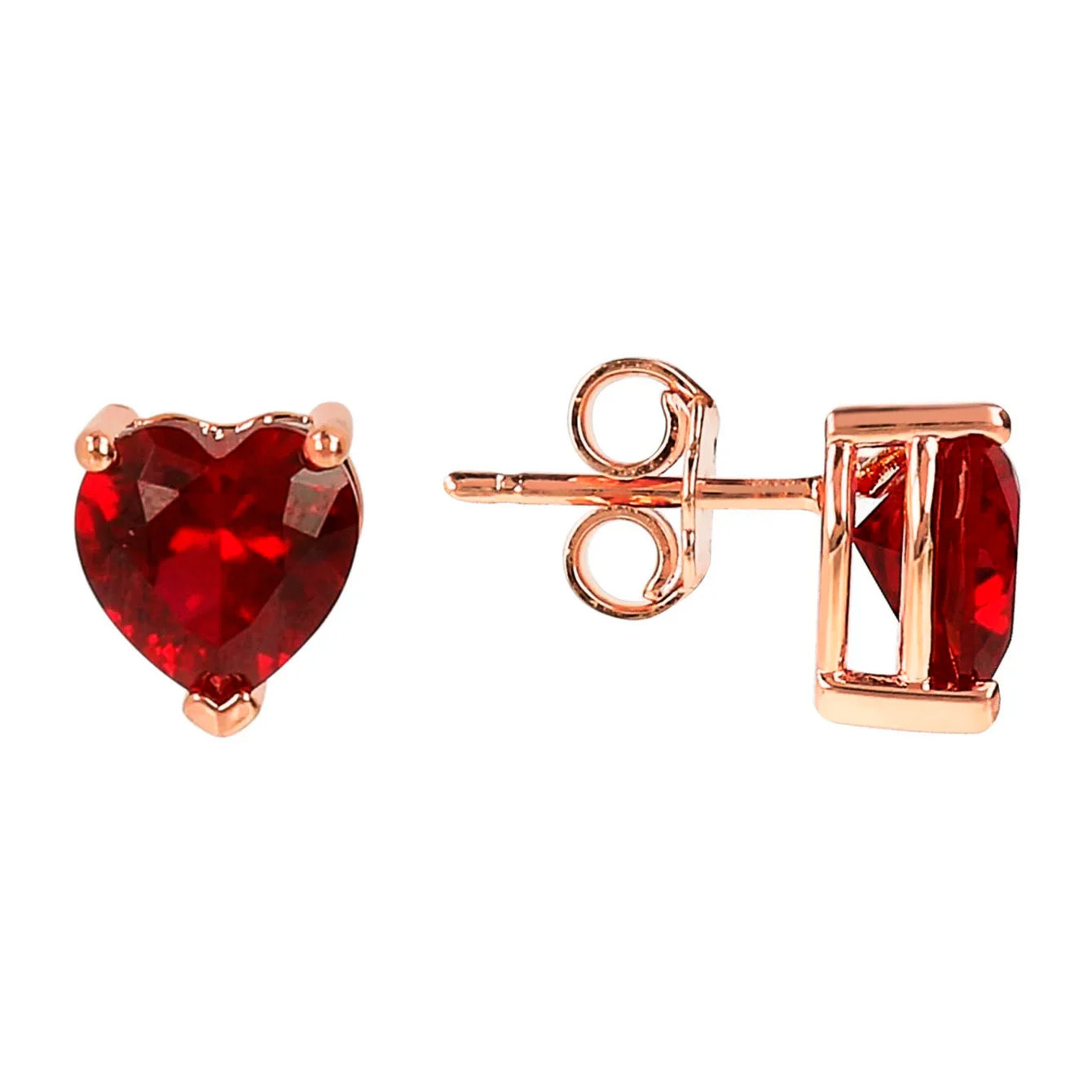 Orecchini Cuore a Lobo in Cubic Zirconia Bianche