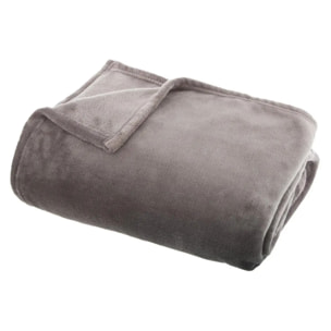 Plaid flanelle gris 125x150cm