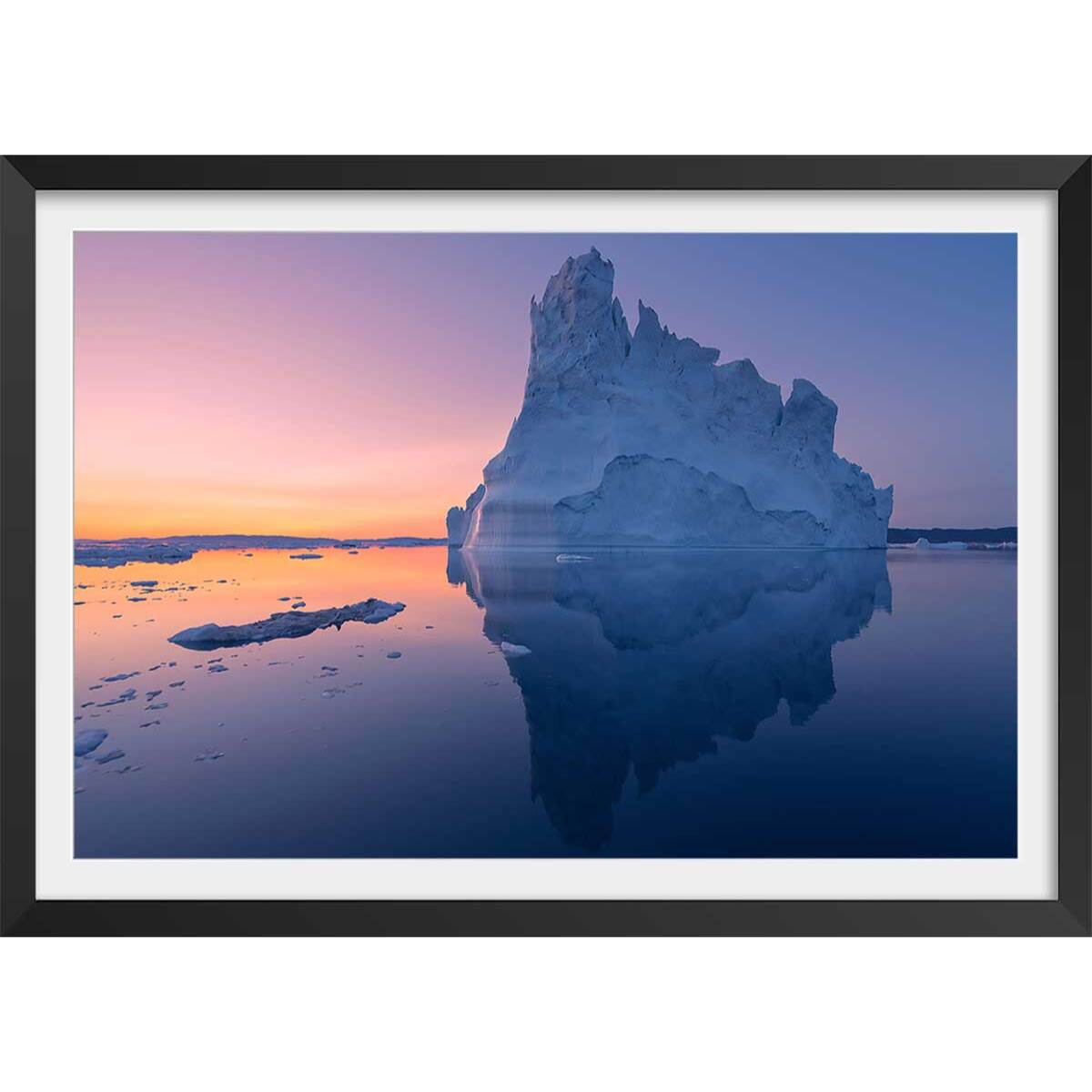 Poster iceberg disco Affiche + cadre en bois - Noir