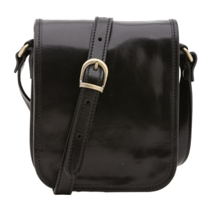 Borsa a tracolla da uomo in vera pelle - Modello False - Made in Italy - 20.0 x 16.5 x 10.0 cm