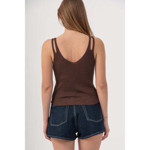 Kocca - Top in maglia lurex Donna, Fantasia, Scollo ampio