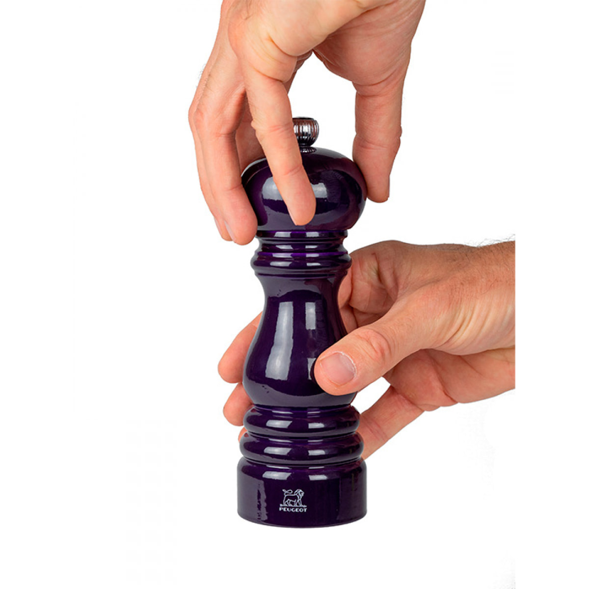 Moulin à poivre manuel en bois laqué, aubergine, 18 cm - 7in. Paris