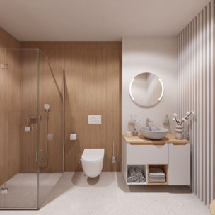 Caniveau douche plein pied à l'italienne, acier inoxydable satiné, pieds de réglage, siphon de sol compris