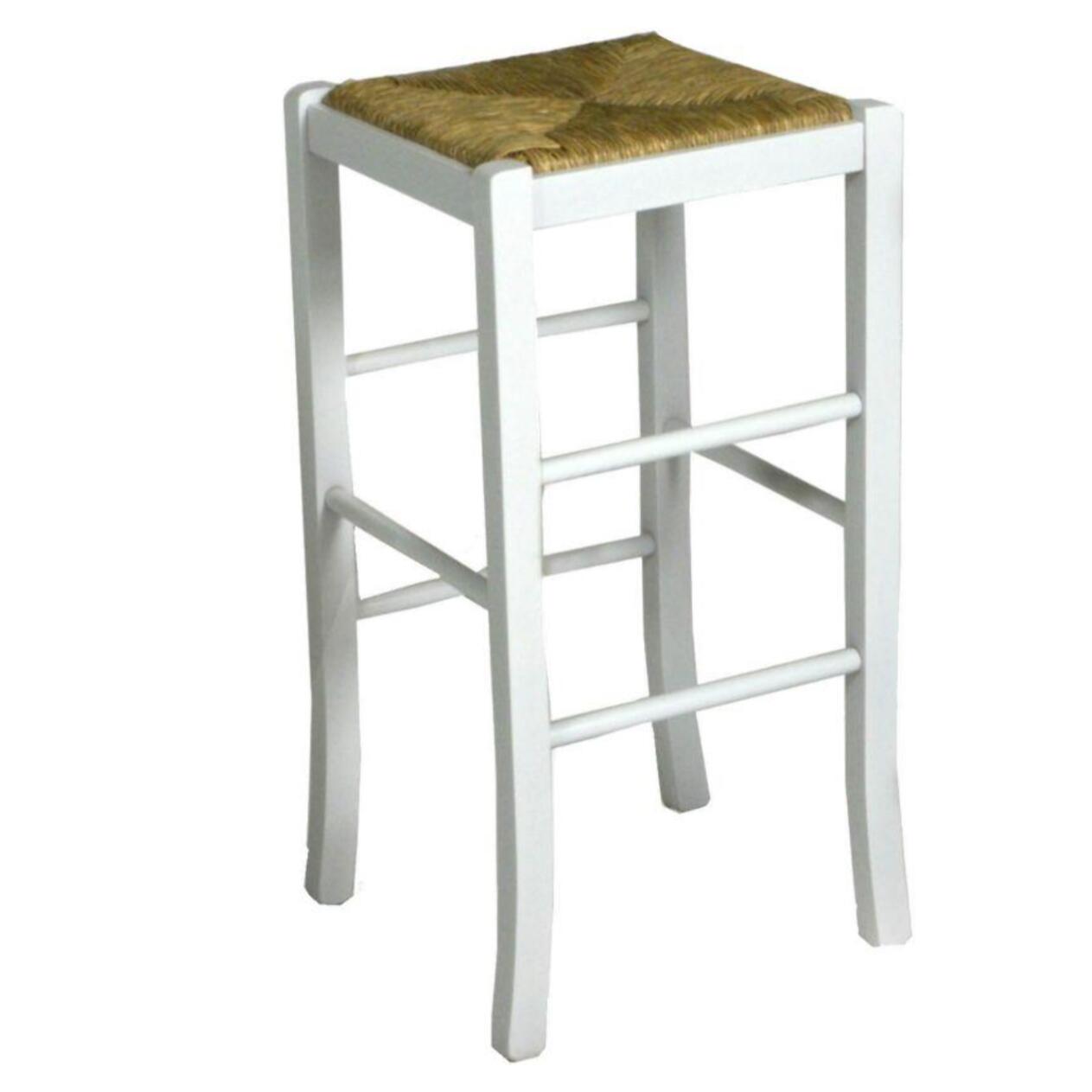 Sgabello in legno venus di faggio laccato bianco cm42x37,5h73 made in italy