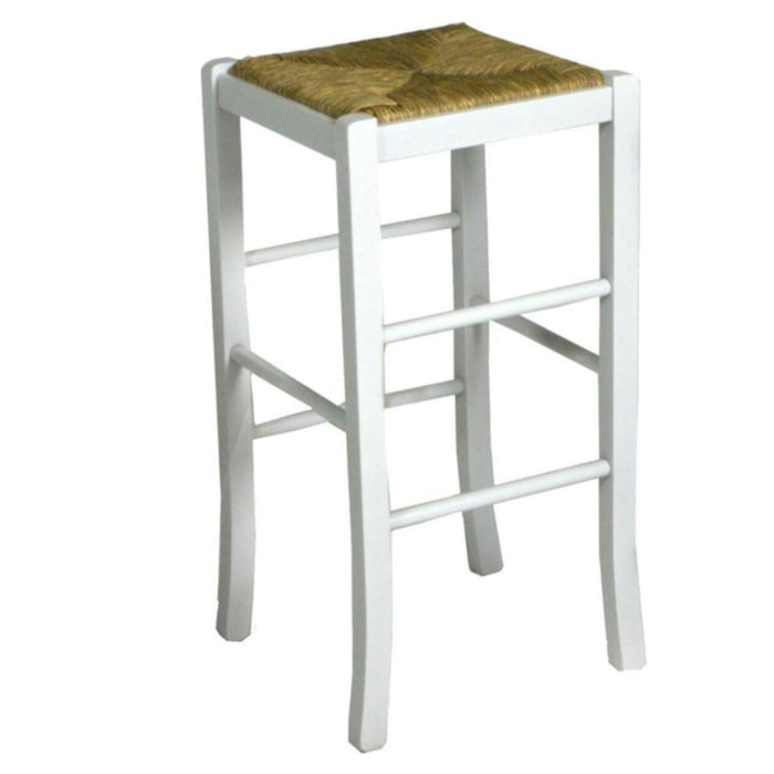 Sgabello in legno venus di faggio laccato bianco cm42x37,5h73 made in italy