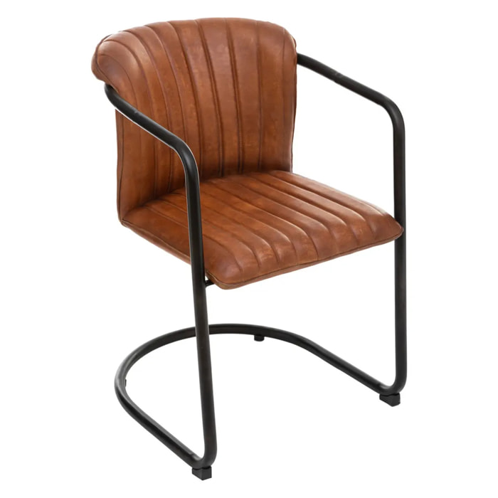 Fauteuil "Kavi" cognac en cuir