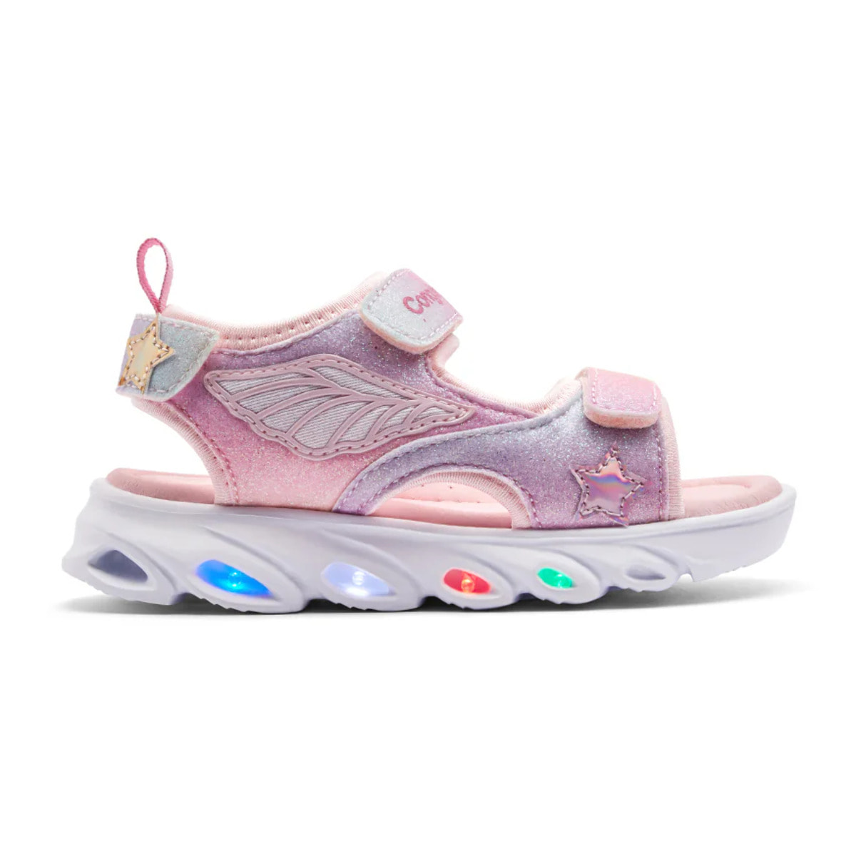 Sandalias Abiertas Estilo Deportivo Con Luces en Rosa