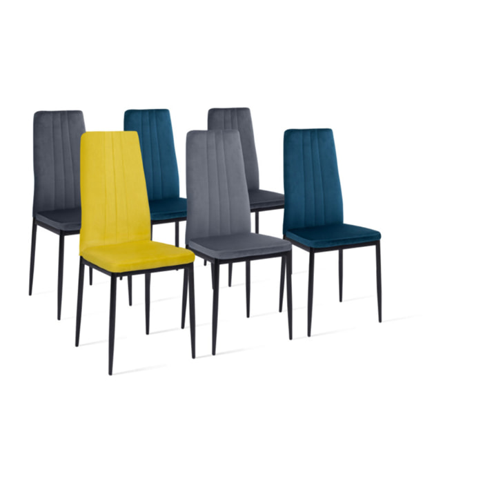 Chaises Jade - Mix color - Gris clair, gris foncé, jaune, bleu