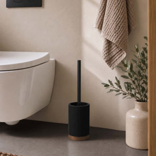 Brosse WC en acacia - Noir