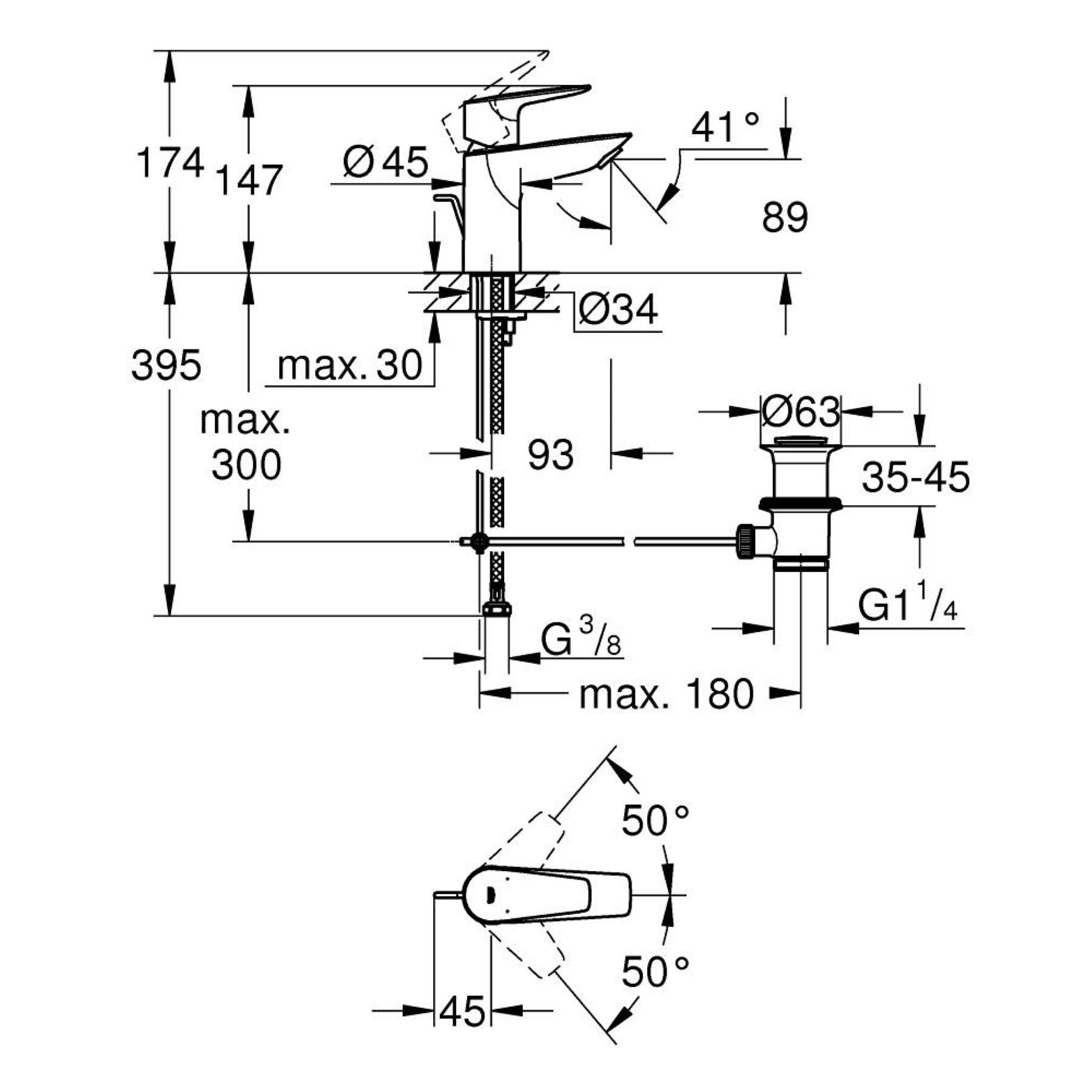 Mitigeur monocommande Lavabo Start Edge , Taille S