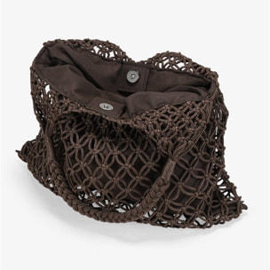 Bolso crochet marrón de hombro