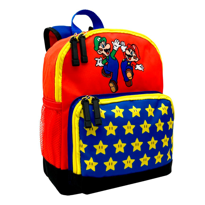 Super Mario Mochilita Pre Escolar. Interior totalmente forrado. Espaldera acolchada. Tirantes, ajustables y acolchados.