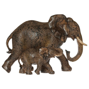 Statue 2 éléphants Kenna H.15,5cm résine