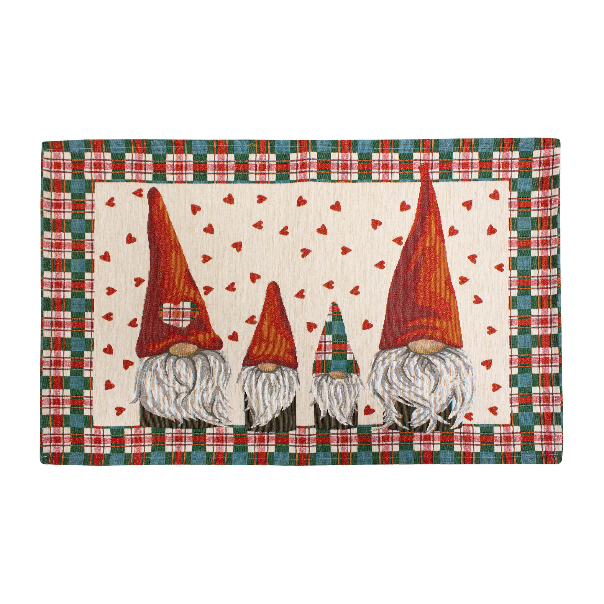 Tappeto Ingresso Arredo Natalizio Scottish Family Verde