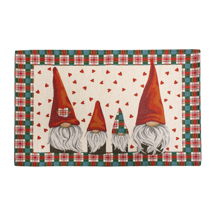 Tappeto Ingresso Arredo Natalizio Scottish Family Verde