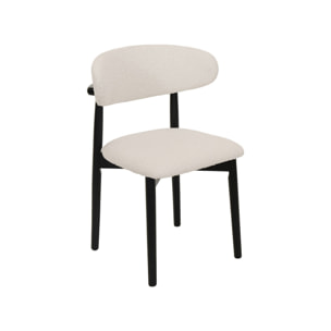 Chaise bois d'hévéa et tissu bouclette (lot de 2)  PAOLA