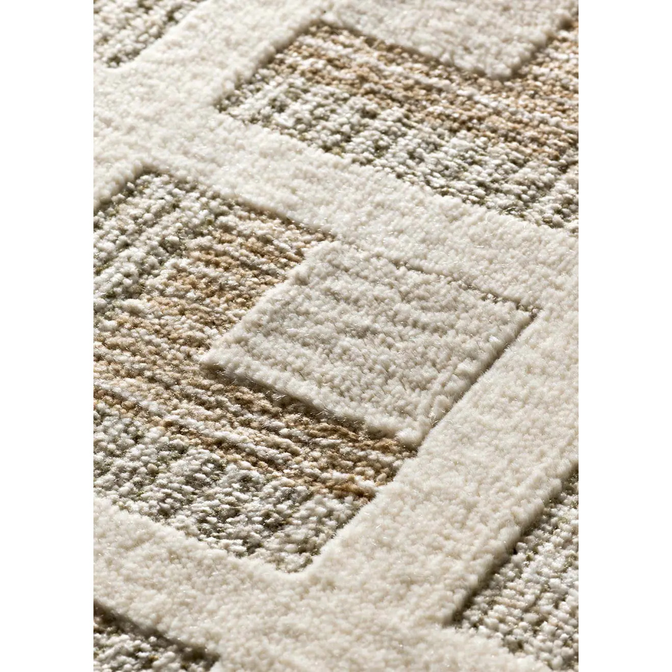 ONA Alfombra geométrica con flecos beige, varias medidas disponibles.