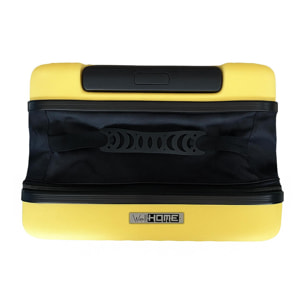 Maleta de cabina 18" plegable ultrafina/se pliega de 28cm a 13cm de grosor/ligera y resistente abs/ 2 ruedas + mango telescópico/ color amarillo
