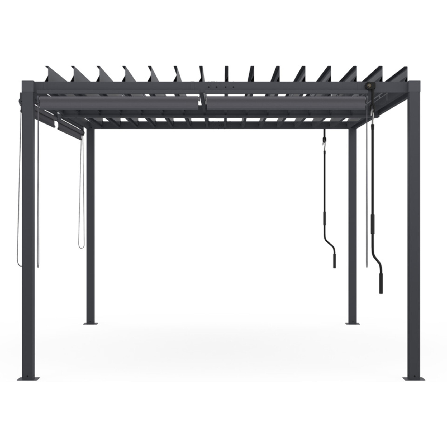 Pergola bioclimatique en acier polycarbonate 3x4m avec stores