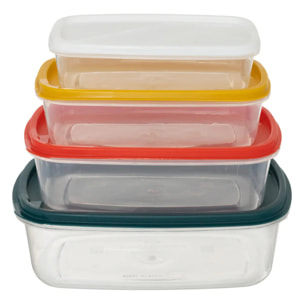 4 boîtes de conservation plastique Colors