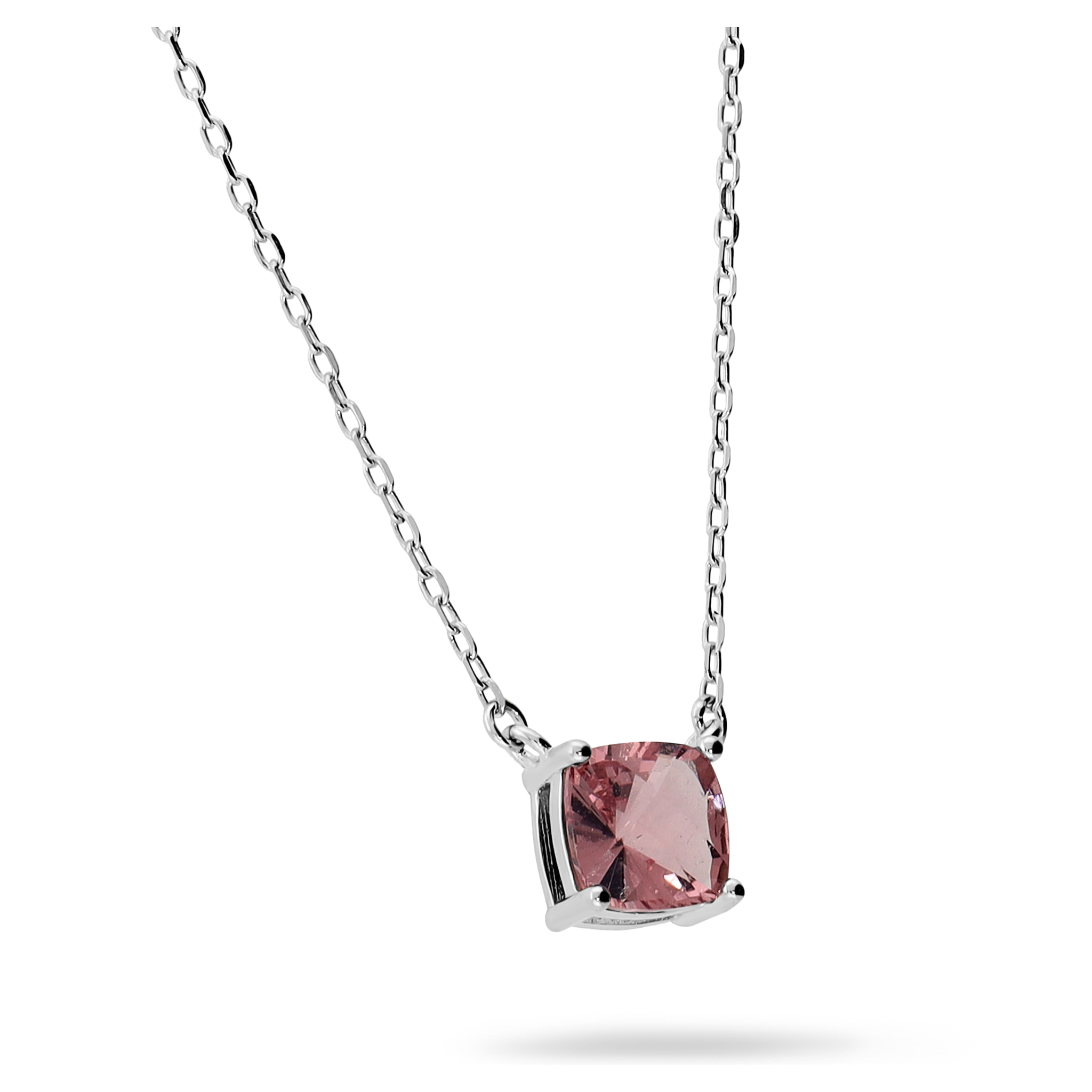 Collana in Argento 925 con Ciondolo in Pietra Prisma Gem Bordeaux