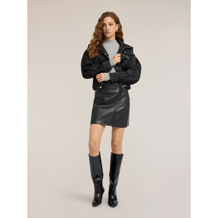 Motivi - Minifalda biker con cremallera - Negro