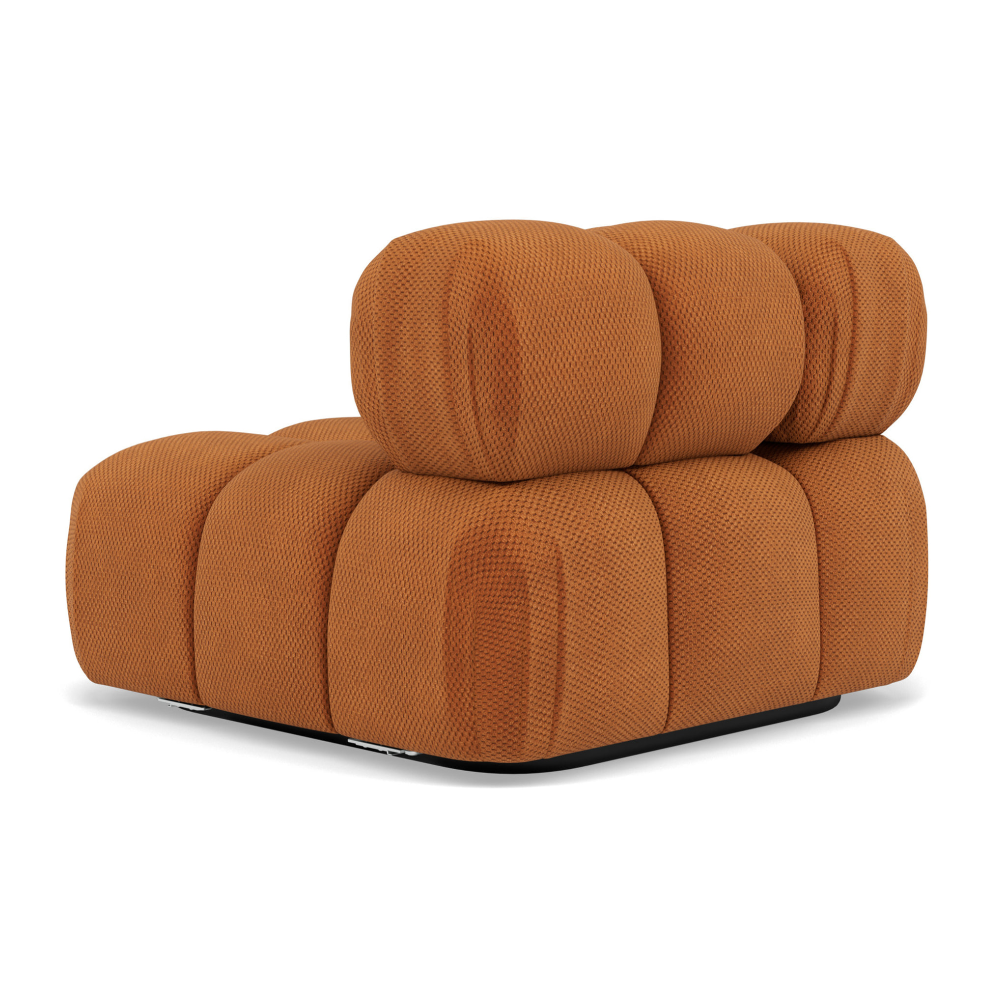 Ruby - module d'assise d'angle droit en velours texturé - Terracotta