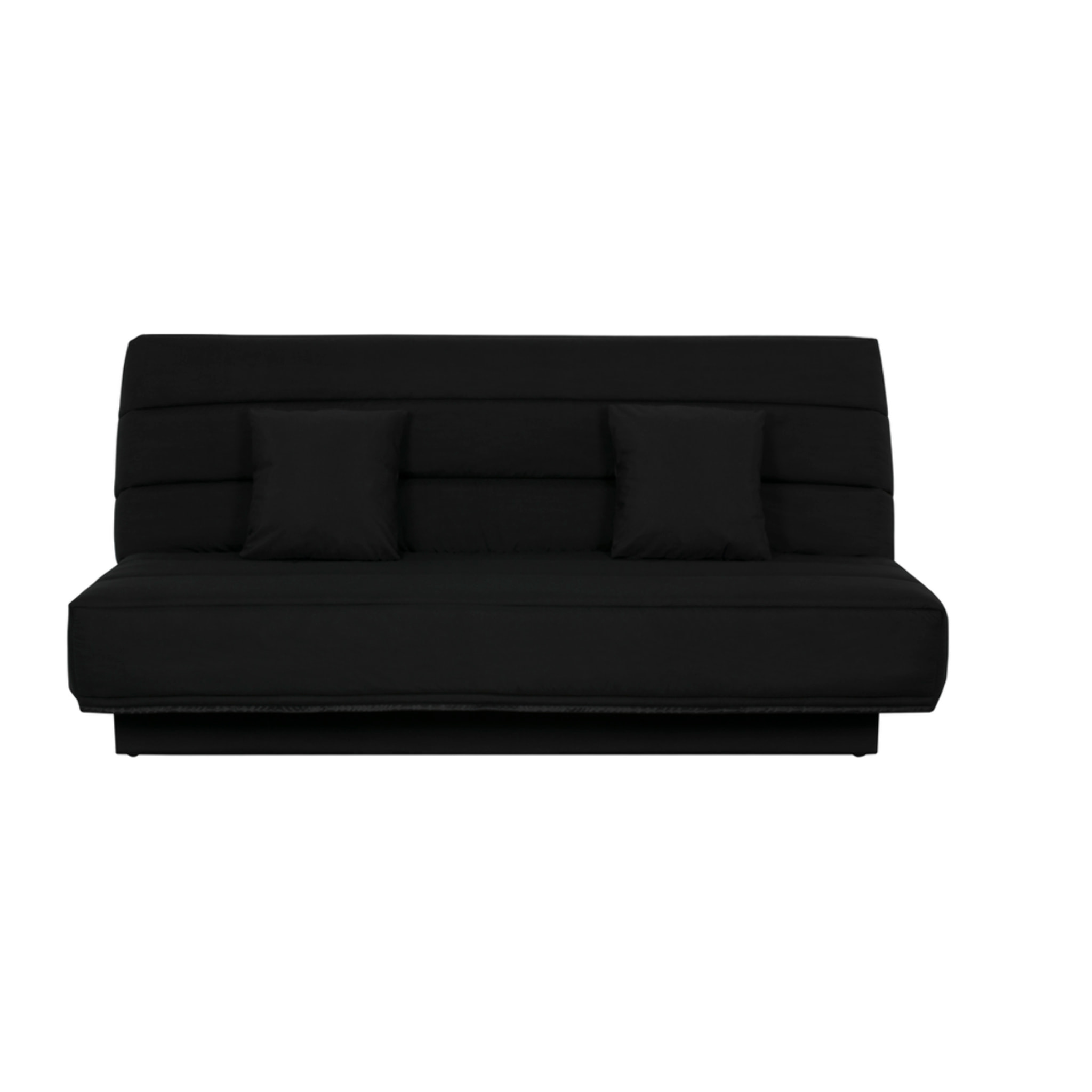 Canapé convertible Marseille, Matelas Simmons, 120 x 190 cm, coton noir