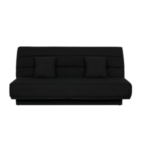 Canapé convertible Marseille, Matelas Simmons, 120 x 190 cm, coton noir