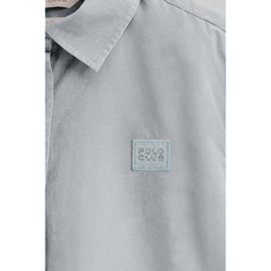 Camicia blu chiaro slim fit con logo Polo Club
