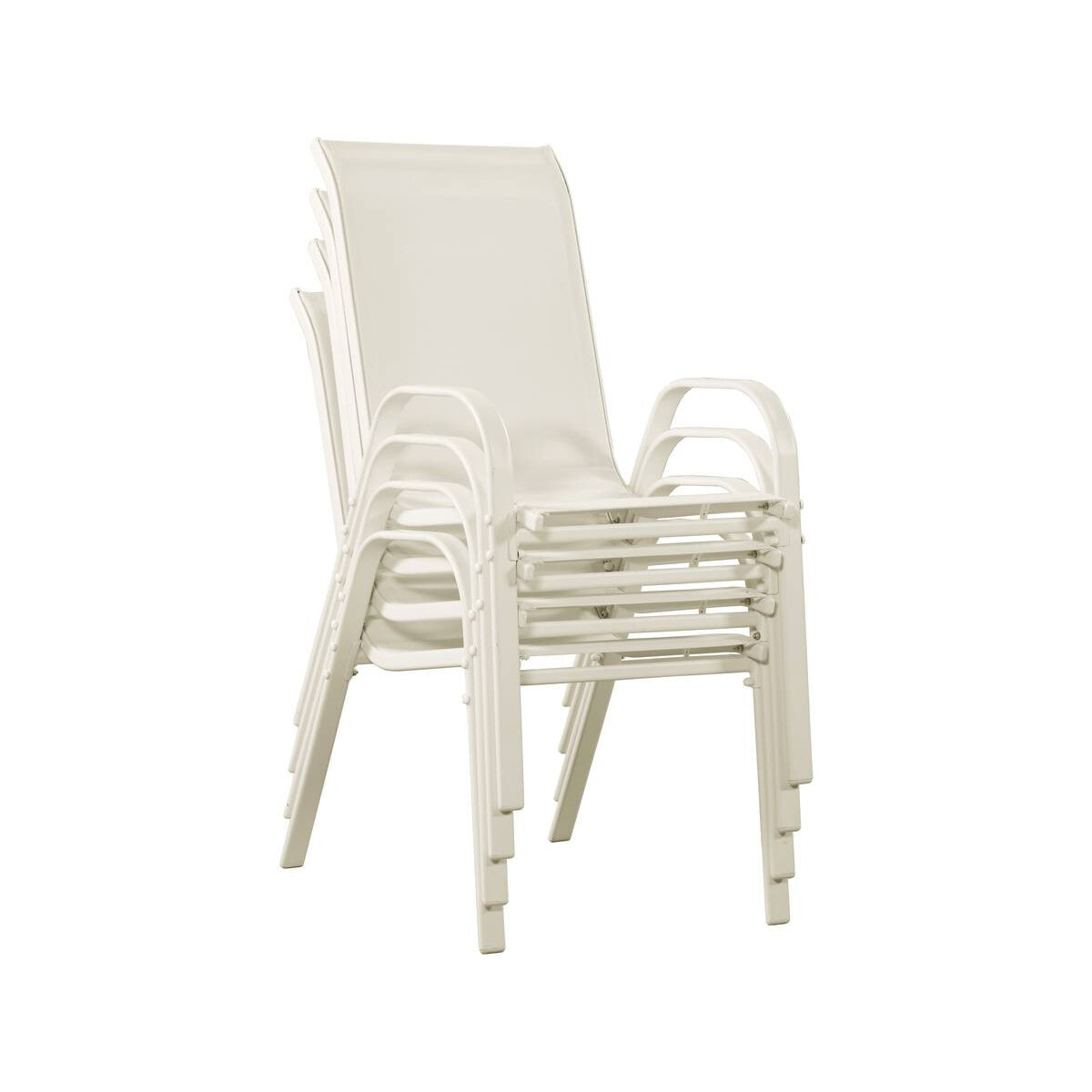 Fauteuil jardin Textilène "Cordoba" - Phoenix - Écru - Lot de 4