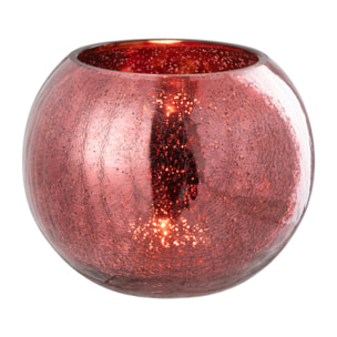 J-Line photophore Boule Craquelé - verre - rose - large