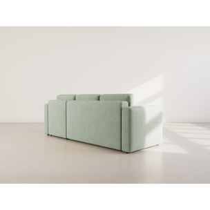 Canopy - canapé d'angle réversible 4 places convertible avec coffre en velours côtelé - Vert sauge