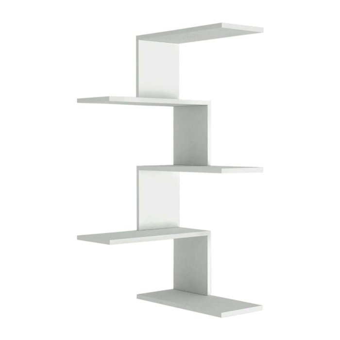 Mensola Dmacr, Scaffale, Ripiano a muro, Scaffalatura multiuso, 52x30h109 cm, Bianco