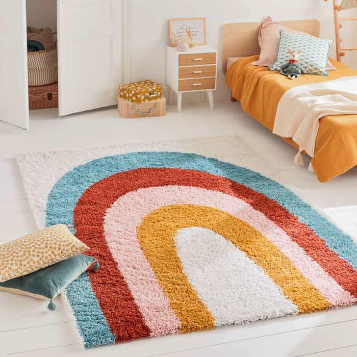 Aquarelle - tapis enfant arc en ciel multicolore