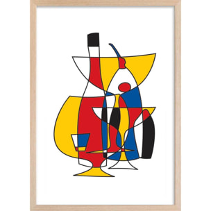 Affiche l'apero entre amis Affiche + cadre en bois - Chêne