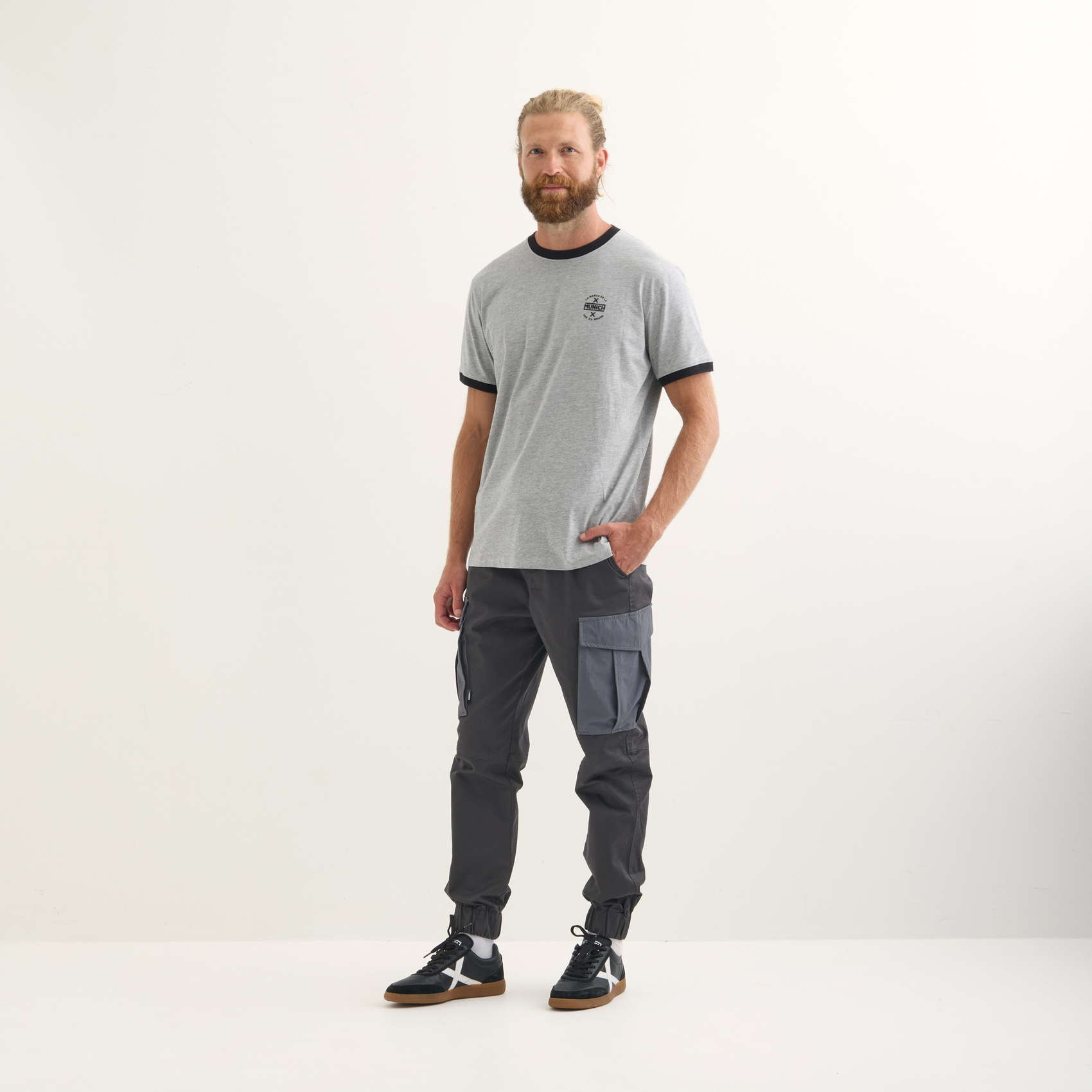 Camiseta MUNICH Goal lifestyle hombre de algodón-viscosa gris