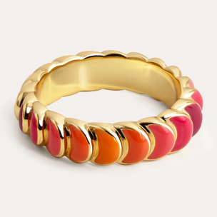 Anillo Sunset Scales Baño Oro
