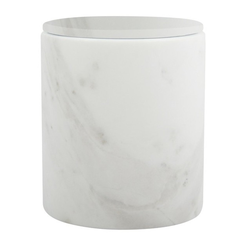 Boite à  cotons Marbre SANA Blanc Spirella